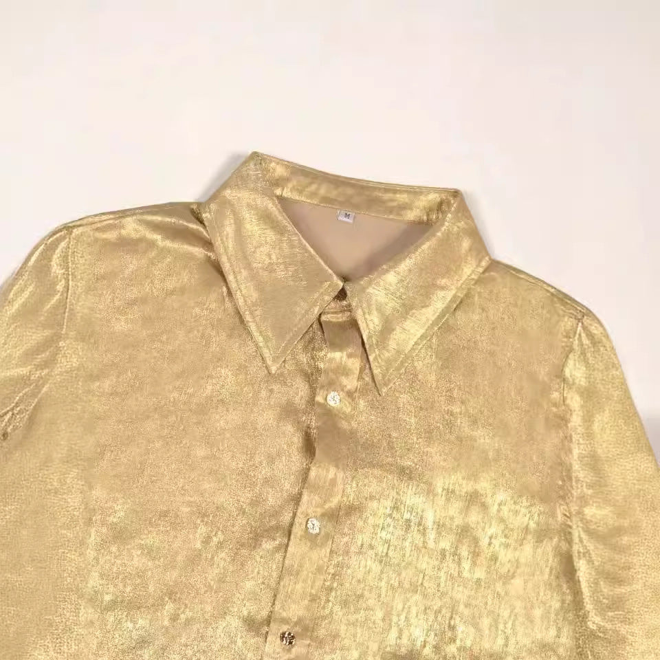 Chemise cropped à manches volantées pour femmes Chic und Stil