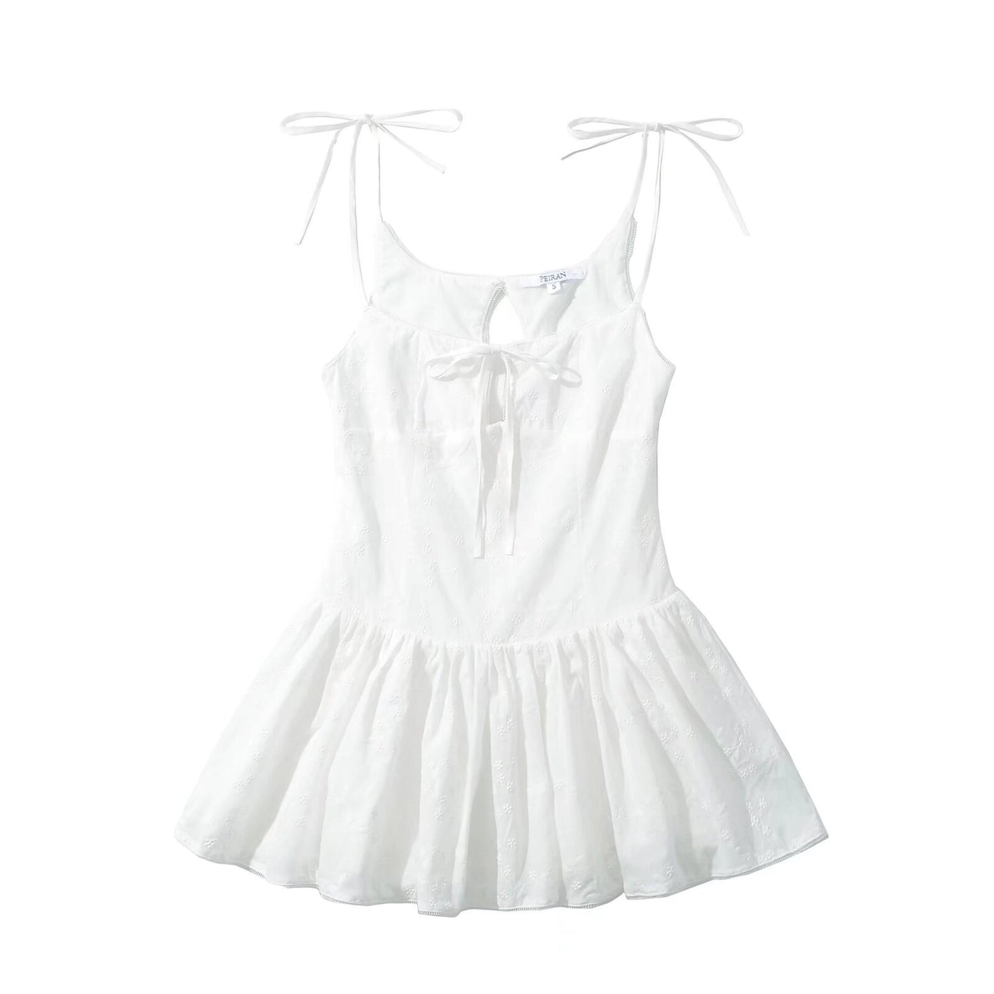 Robe d'été aérienne pour femmes avec bretelles spaghetti ajustables et ourlet à volants Chic und Stil