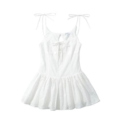 Robe d'été aérienne pour femmes avec bretelles spaghetti ajustables et ourlet à volants Chic und Stil