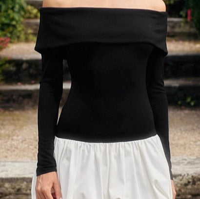 Robe cocktail off-shoulder pour femmes avec jupe volumineuse et ceinture décorative Chic und Stil