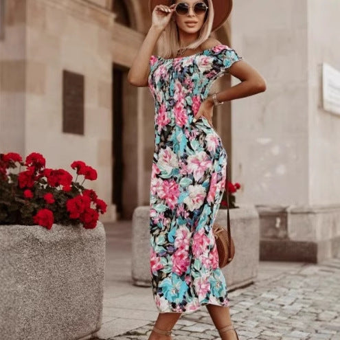 Robe Maxi Florale Off-Shoulder Chic und Stil pour Femmes