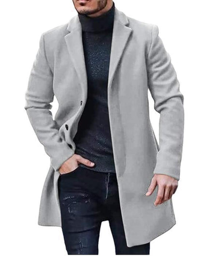 Elegant wool coat for men with modern cut and practical pockets Chic and Style
