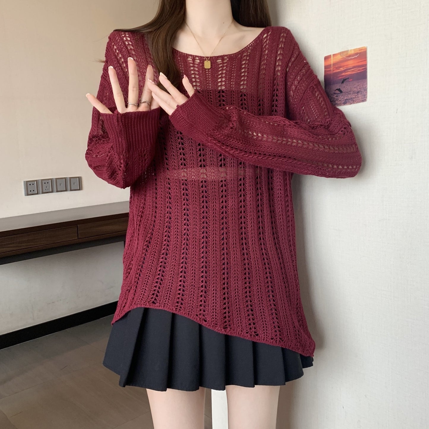 Pull en maille aéré pour femmes avec mailles ouvertes et coupe décontractée Chic und Stil