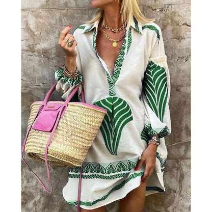 Femmes Boho-Chic Robe Midi Brodée Chic und Stil