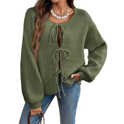 Pull femme avec cordon de serrage et manches décalées Chic und Stil