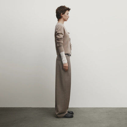 Dames pull-over douillet avec ceinture à nouer et décolleté en V Chic und Stil