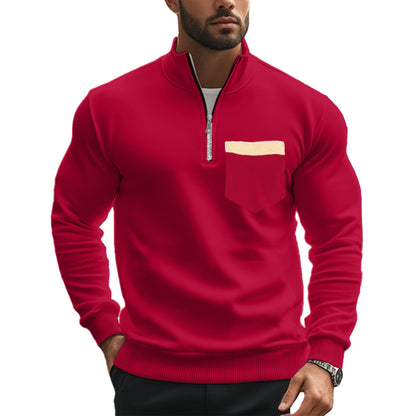 Sweatshirt pour hommes avec col montant et fermeture éclair intégrale Chic und Stil