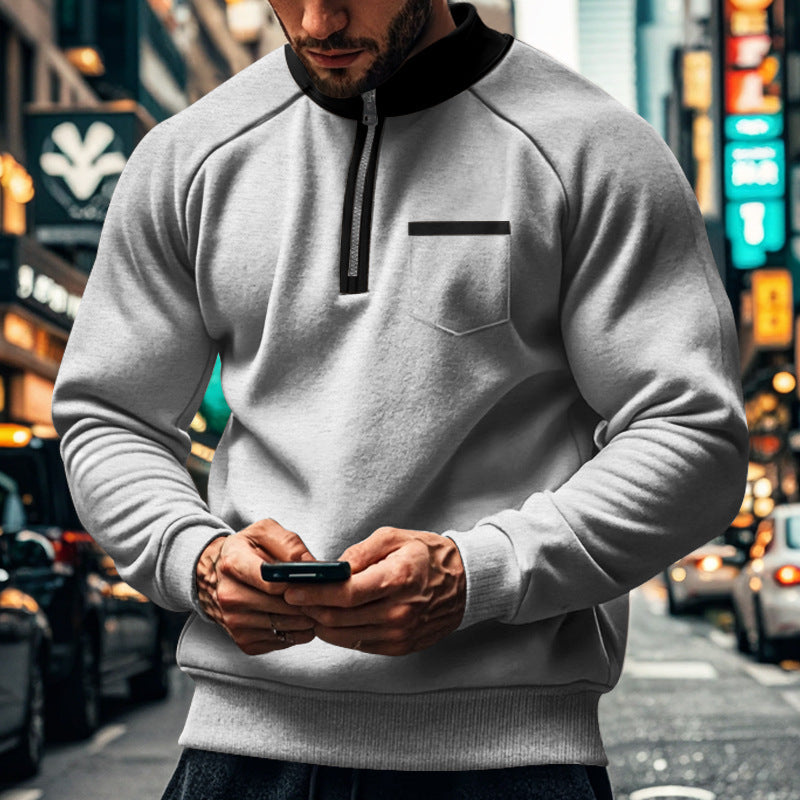Functional pullover for men with short zip Chic and Style