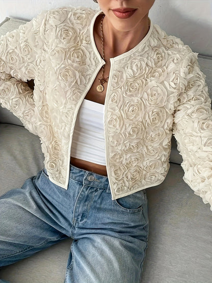 Veste à fleurs pour dames au design élégant avec motif floral texturé Chic und Stil
