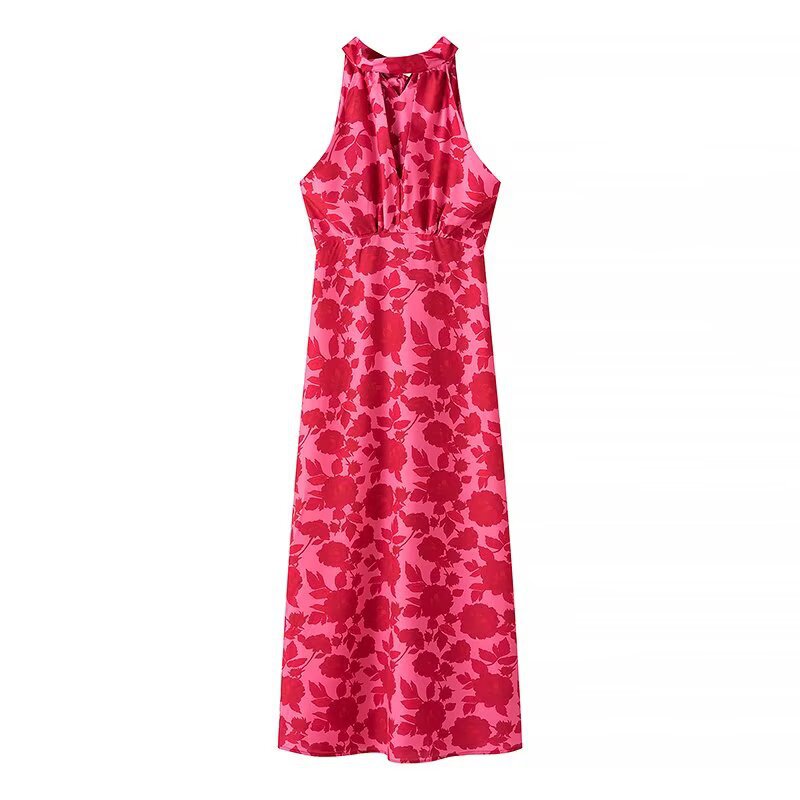 Robe maxi femme au design floral avec décolleté arrière élégant Chic und Stil