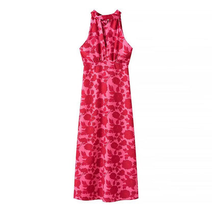 Robe maxi femme au design floral avec décolleté arrière élégant Chic und Stil