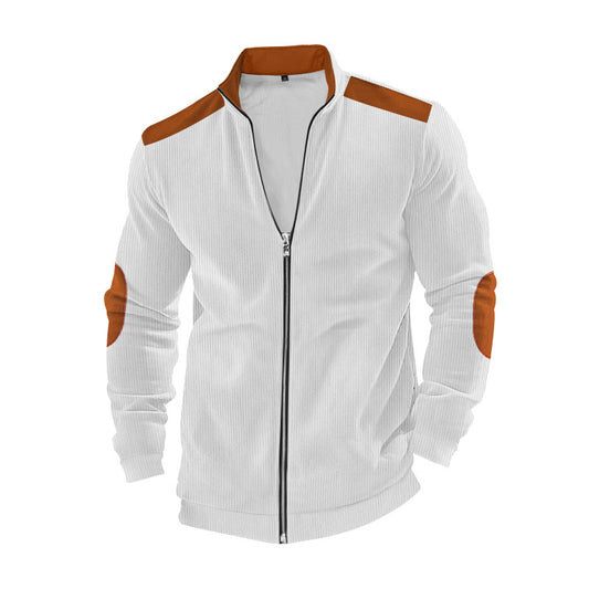 Veste de sport pour homme avec fermeture éclair et détails en simili cuir Chic und Stil