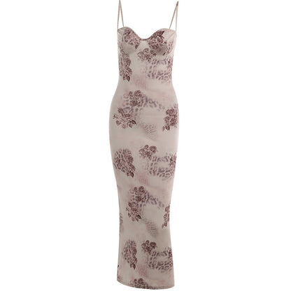 Robe maxi bodycon en dentelle à fleurs Chic und Stil pour femmes