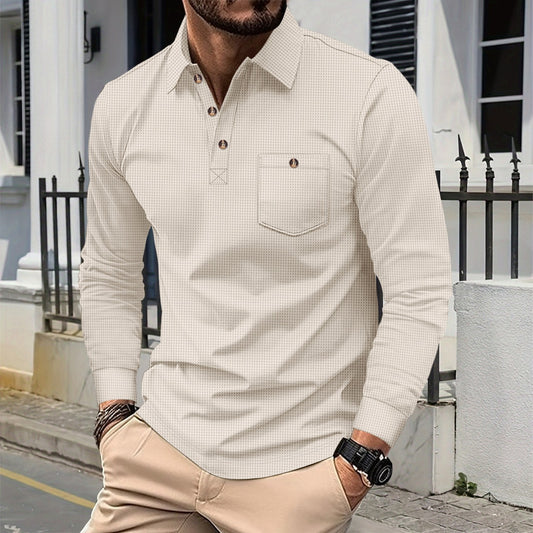 Polo shirt long sleeves for men with structured design Chic and Style