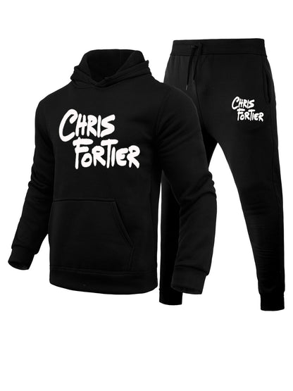Dames ensemble de hoodie et de sweatpants sportif avec inscription accrocheuse Chic und Stil