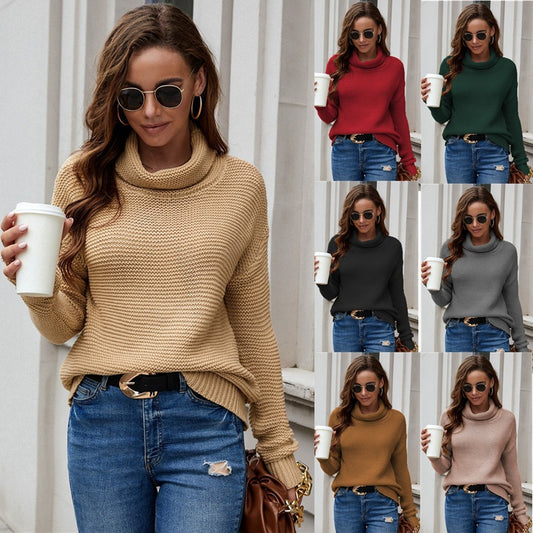 Pull en tricot épais pour femmes avec col haut et coupe décontractée Chic und Stil