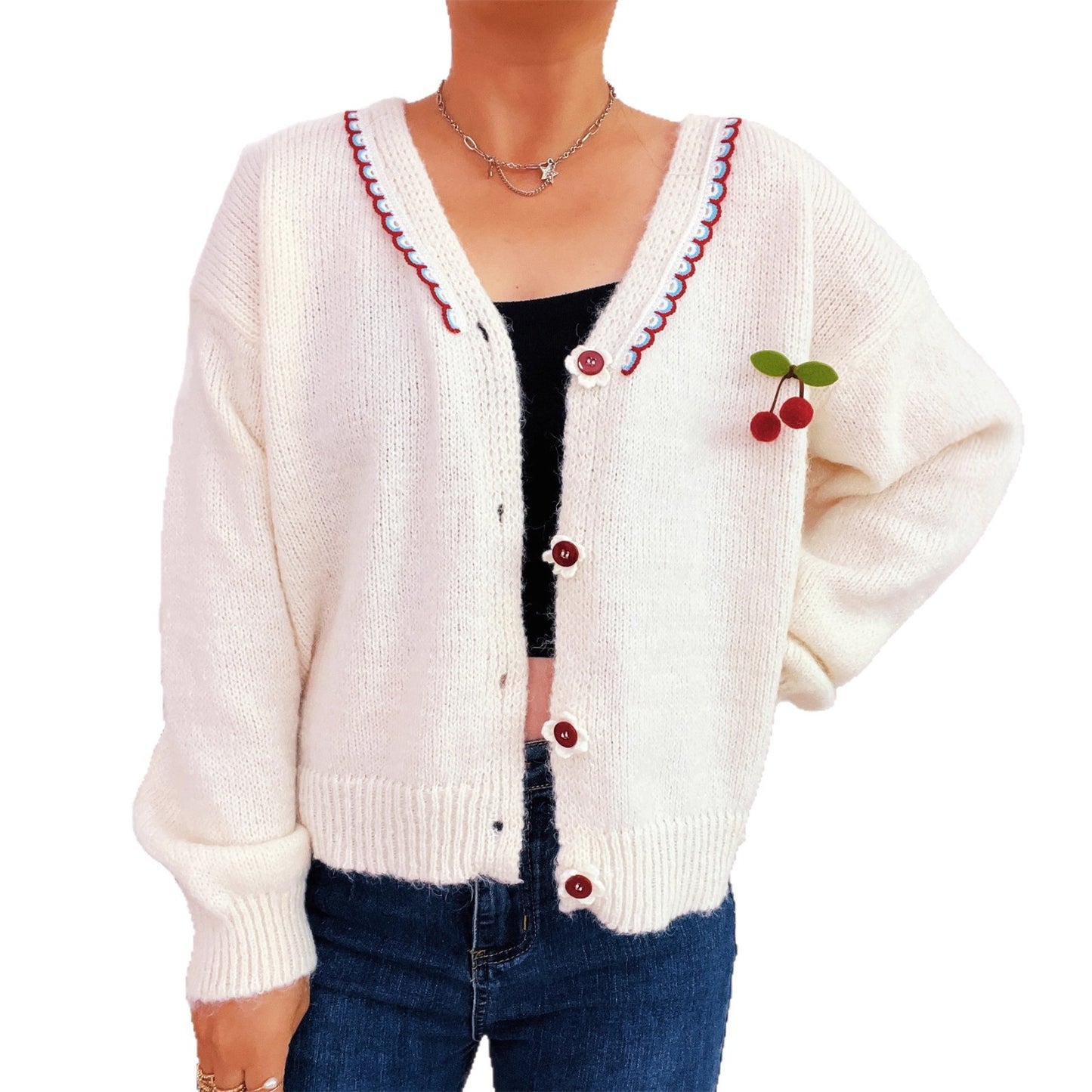 Women's playful vest with colorful button design and great comfort. Chic and stylish.