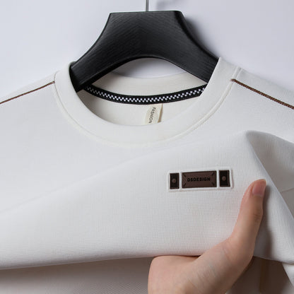 Elegant pullover for men with round neck in fine functional material Chic und Stil