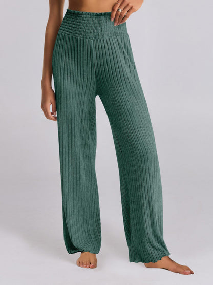 Chic and Style Wide Ribbed Palazzo Pants for Women
