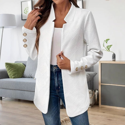 Modern blazer jacket for women with textured design and stylish button details Chic und Stil
