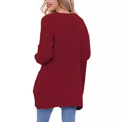 Dames Cardigan en tricot léger avec poches ouvertes et coupe décontractée Chic und Stil
