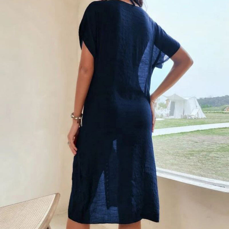 Dames Élégante robe de plage avec superposition en dentelle Chic und Stil