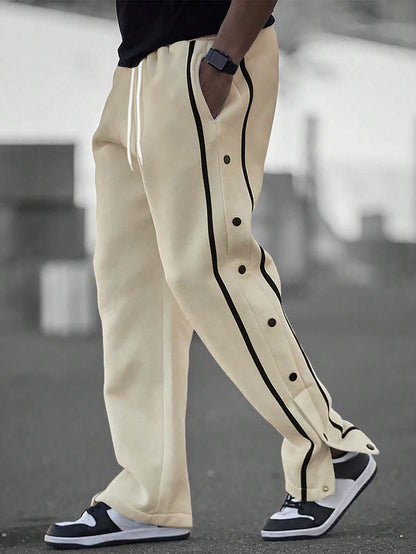 Stylish men's sports pants with snap button details and side pockets Chic and Style