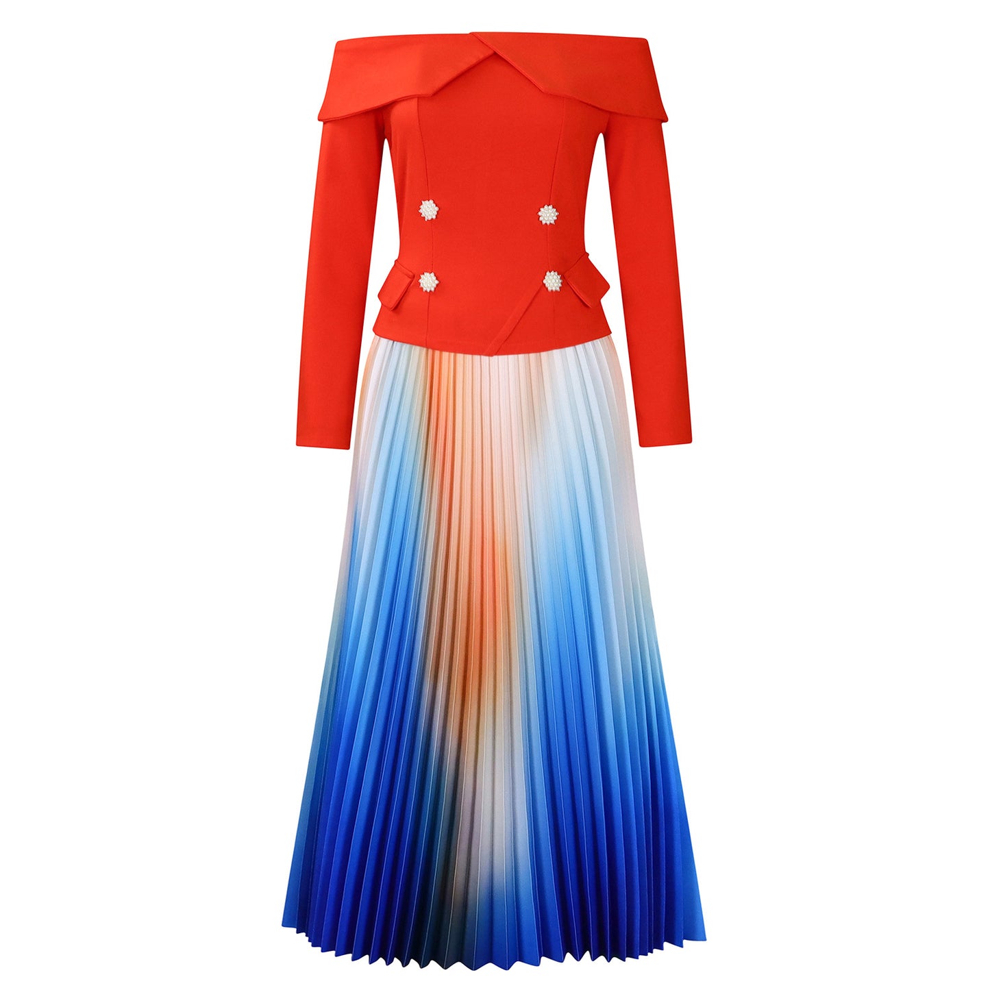Robes plissées élégantes pour femmes avec un haut sans manches et des détails de bouton accrocheurs Chic und Stil