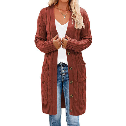 Cardigan en grosse maille pour femmes avec motif de tresses décoratif et poches pratiques Chic und Stil