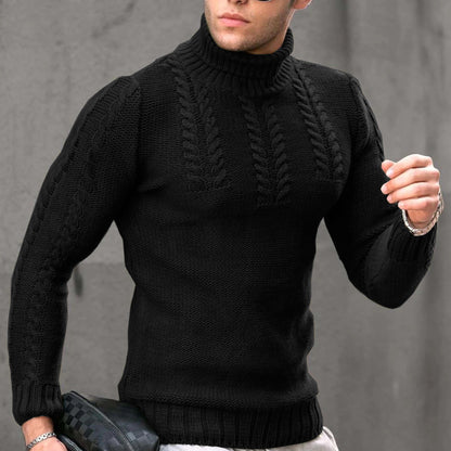 Pull-over en tricot pour hommes avec col montant Chic und Stil