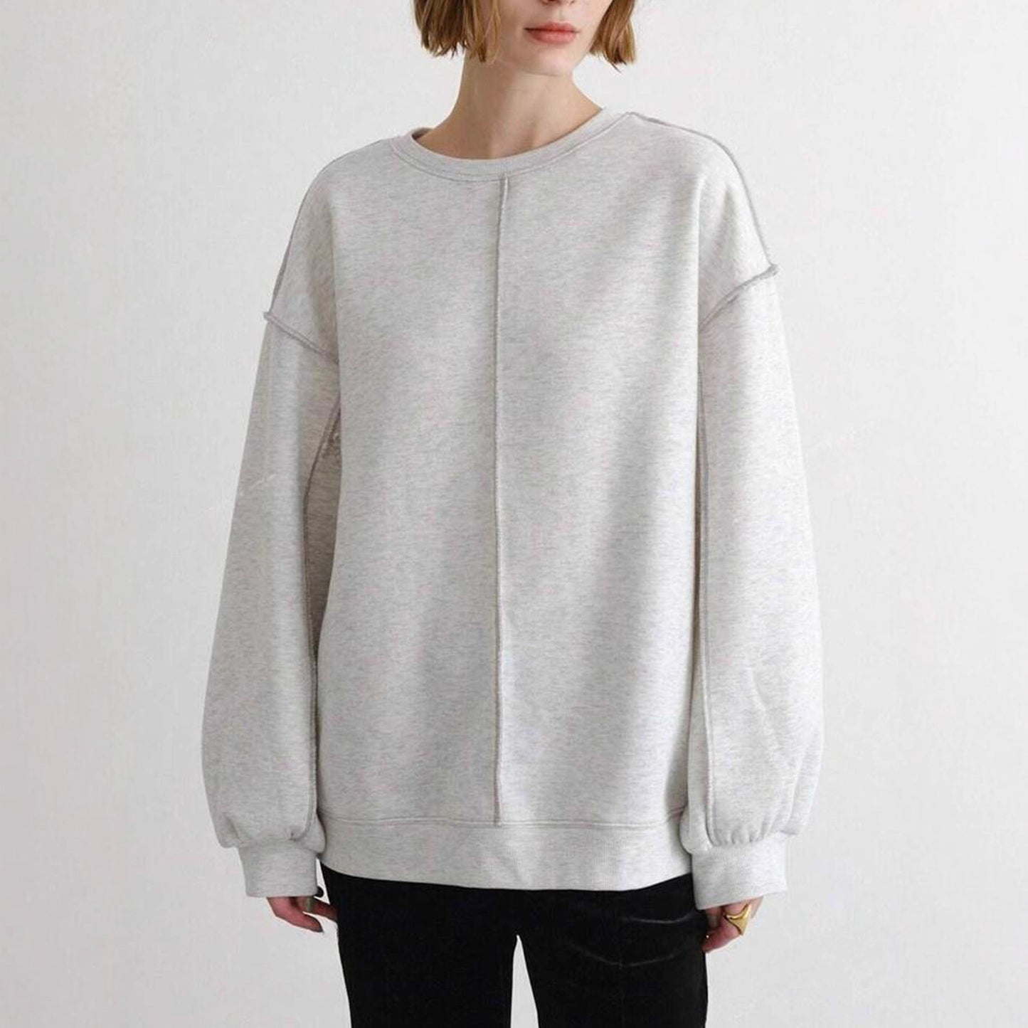 Pull femme décontracté avec une coupe ample et des manches en forme de ballon Chic und Stil