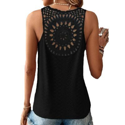 Dames Débardeur Décontracté en Crochet Chic und Stil