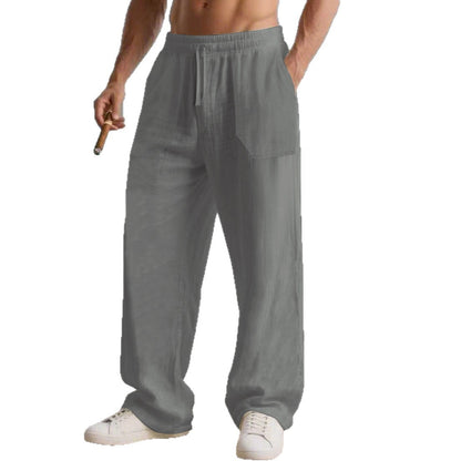 Men's leisure pants with elastic waistband and practical side pockets Chic and Style