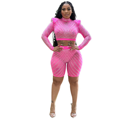 Femmes Robe de fête à paillettes deux pièces Chic und Stil
