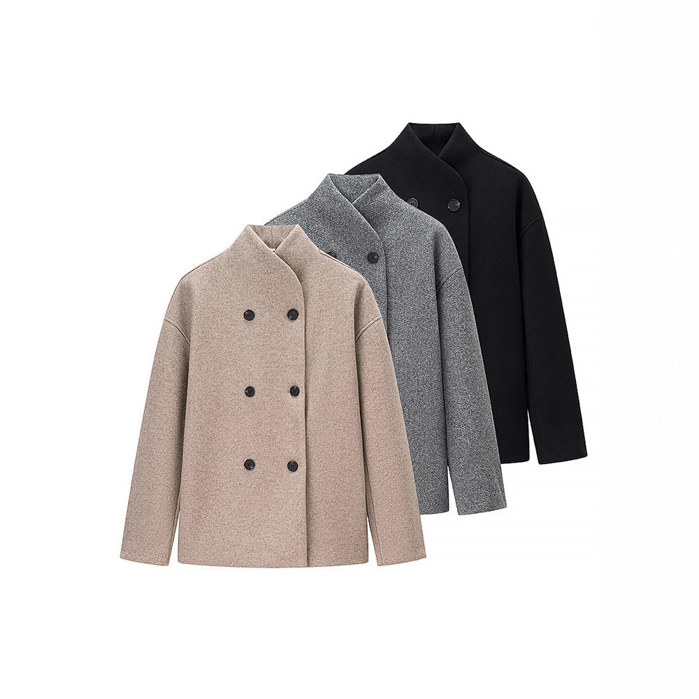 Dames élégante veste enroulée avec double rangée de boutons Chic und Stil