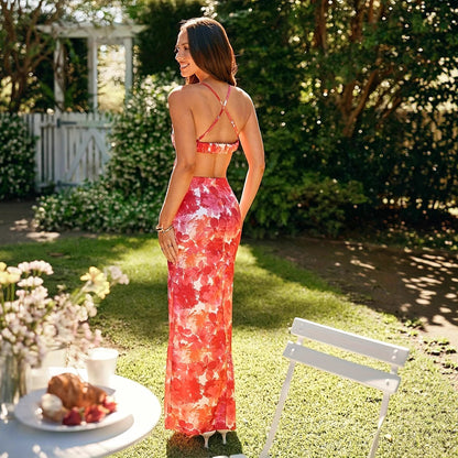 Dames Robe d'été élégante avec des détails découpés et un motif floral Chic und Stil