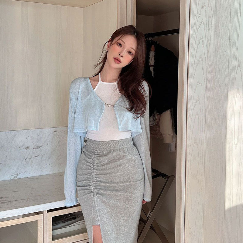 Jupe midi élégante pour femmes avec fronces Chic & Stil