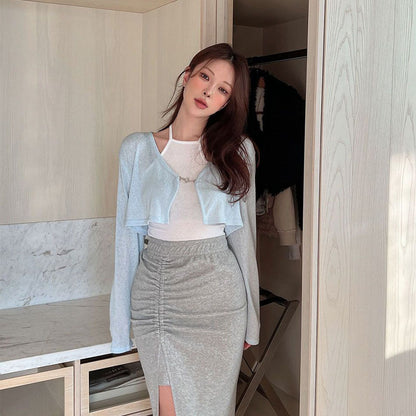 Jupe midi élégante pour femmes avec fronces Chic & Stil