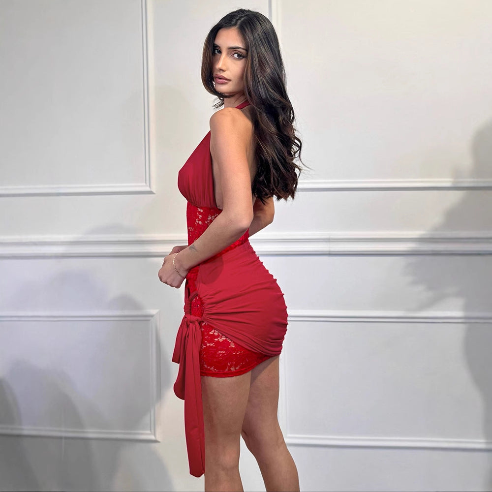 Robe courte pour femmes avec une structure en dentelle raffinée Chic und Stil