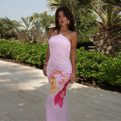 Robe maxi imprimée florale Chic und Stil pour femmes
