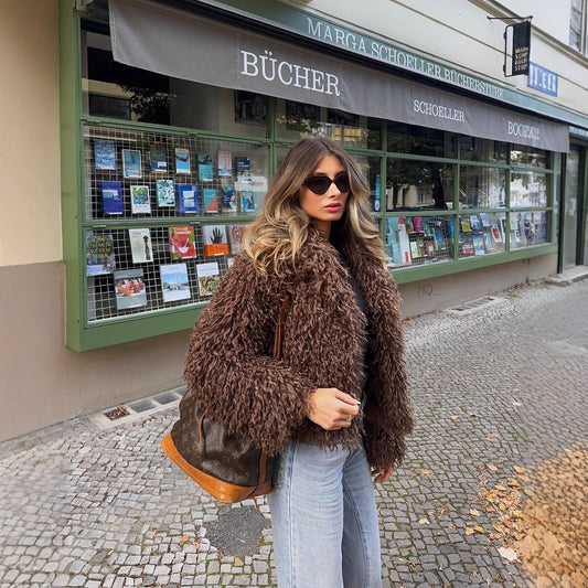 Ladies cozy fleece jacket with elegant collar Chic and Style