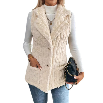 Dames Gilet Douillet avec Col Élégant Chic und Stil