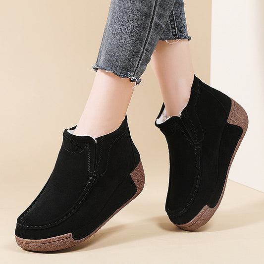 Bottes à tige courte pour dames, confortables, avec doublure chaude et semelle antidérapante Chic und Stil