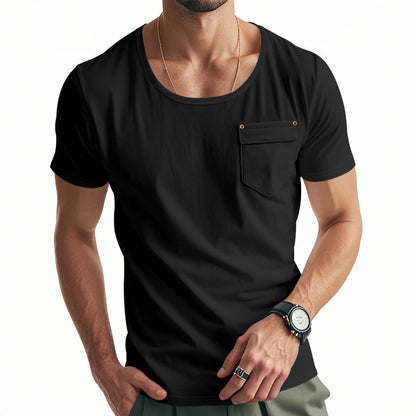 T-shirt pour hommes respirant avec poche poitrine pratique Chic und Stil