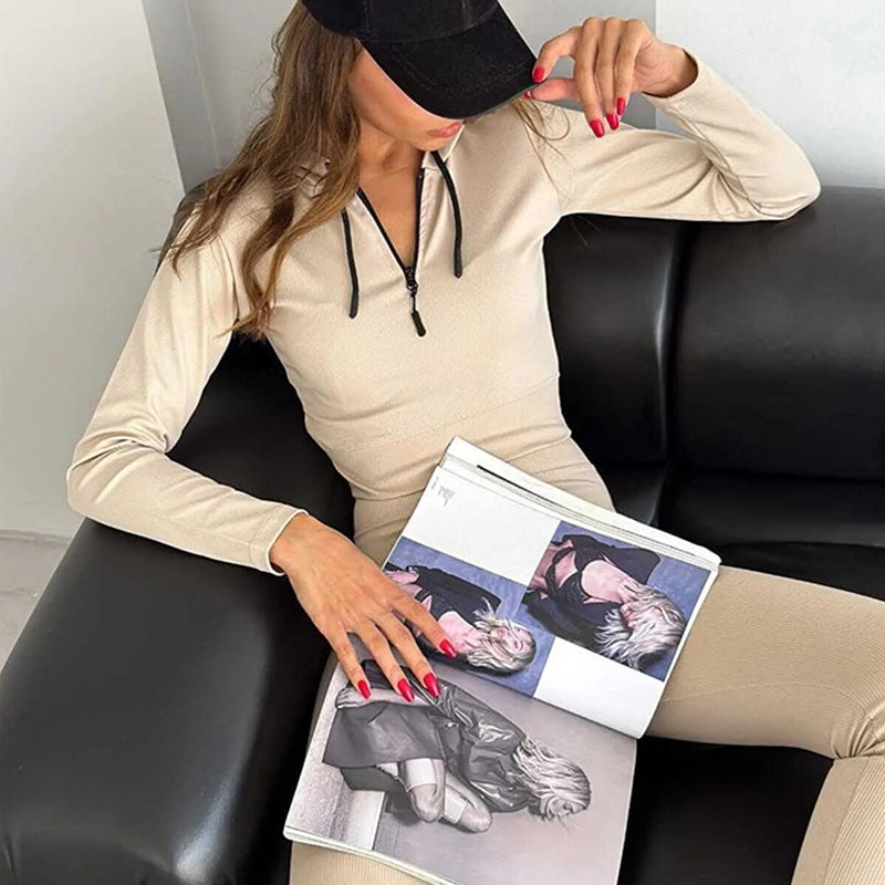 Body de sport féminin à manches longues avec fermeture éclair Chic und Stil