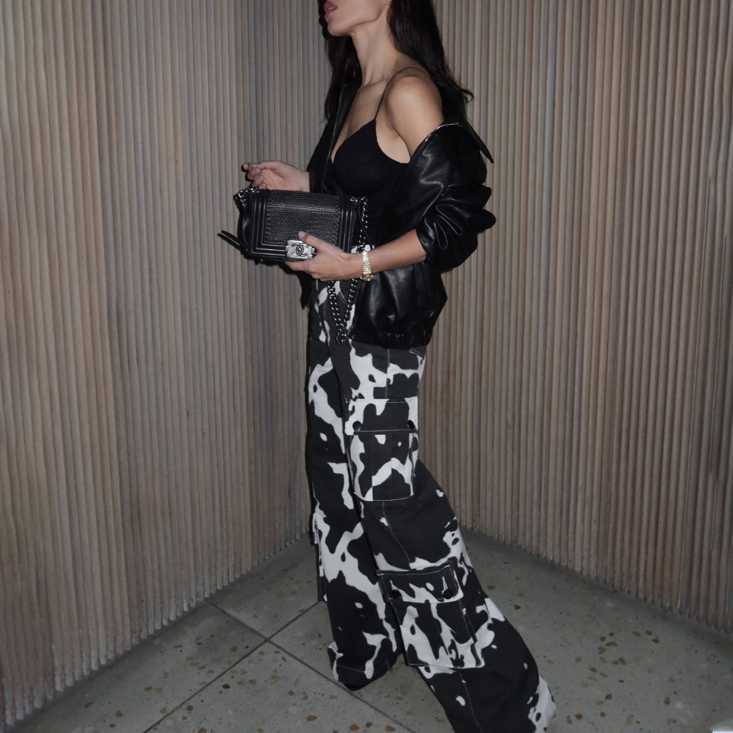 Women's cargo pants with a unique animal print Chic and Style