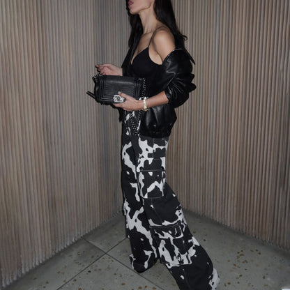 Women's cargo pants with a unique animal print Chic and Style