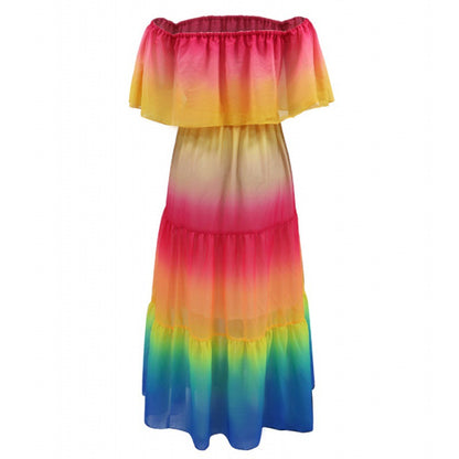 Robe maxi à épaules dénudées à volants Chic und Stil