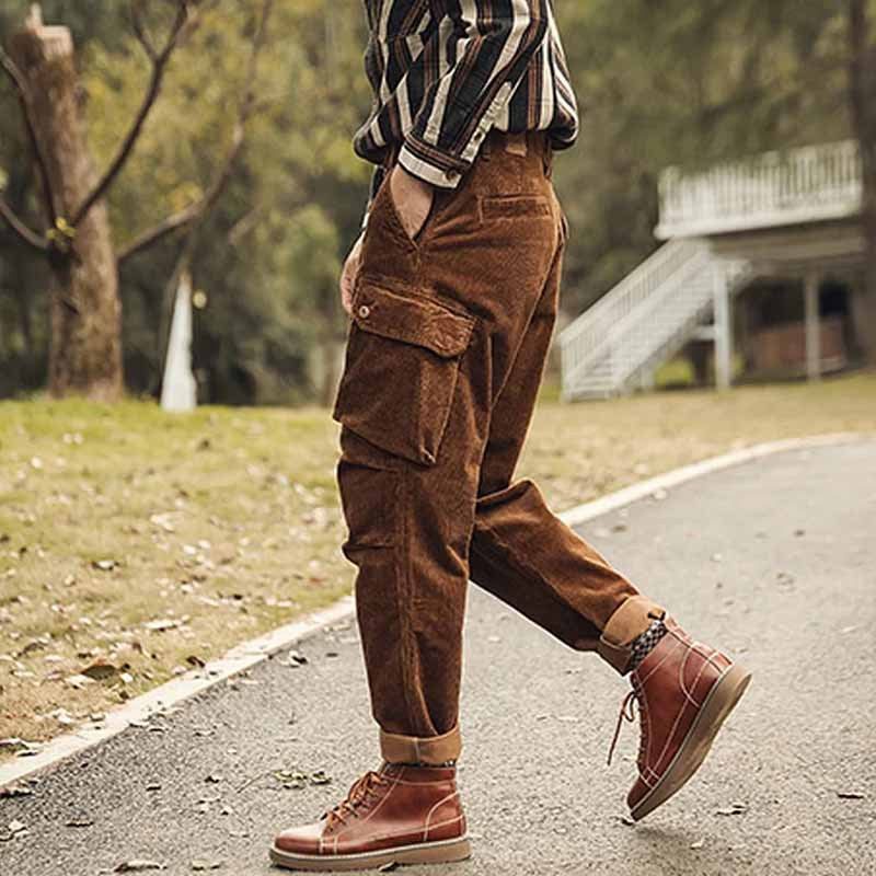 Casual corduroy cargo pants for men Comfortable Chic and Style