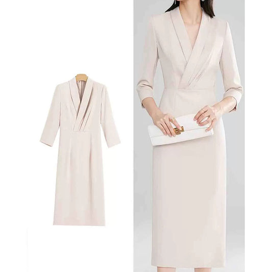 Robe portefeuille midi élégante pour femmes Chic und Stil